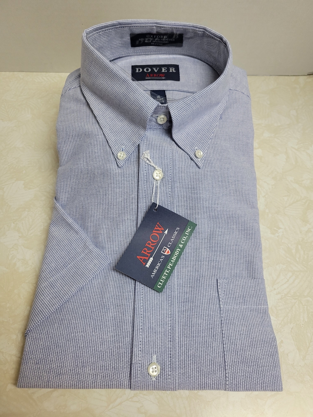 Arrow Men's Light Blue Oxford Button-Down Short Sleeve Dress Shirt